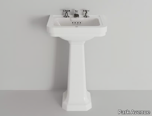 ROCKEFELLER & PEDESTAL 50 - Rectangular single pedestal ceramic washbasin _ Park Avenue