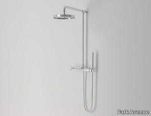 CROSS - Contemporary style wall-mounted metal shower panel with diverter with hand shower _ Park Avenue