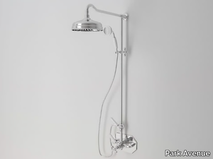 DARK WHITE - Wall-mounted thermostatic shower panel with hand shower _ Park Avenue