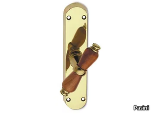 ALFA EASY - Brass window handle on back plate _ Pasini