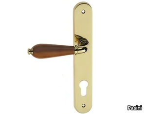 ALFA EASY - Brass door handle on back plate _ Pasini