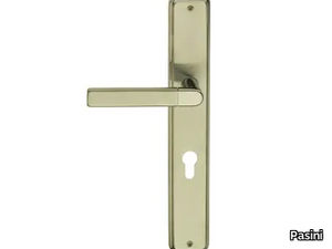 EXPO 2 FASHION - Brass door handle on back plate with lock _ Pasini