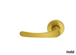 ECO EASY - Brass door handle on rose _ Pasini