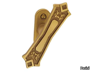 KING CLASSIQUE - Brass window handle on back plate _ Pasini