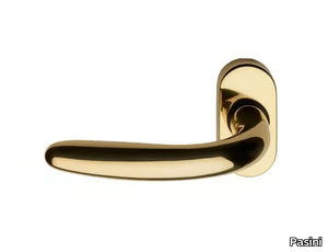 LUCY EASY - Brass door handle on rose _ Pasini