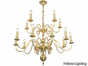 ROTTERDAM 15 ARMED CHANDELIER - Brass chandelier _ Patinas Lighting