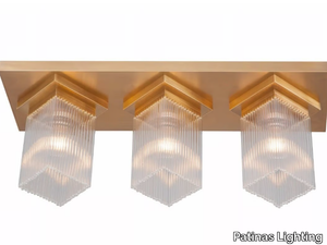 MONACO VII - Ceiling lamp in brass and glass _ Patinas Lighting