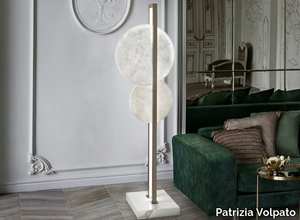 LUNA NUOVA - LED floor lamp in alabaster and metal _ Patrizia Volpato