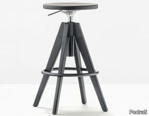 ARKI-STOOL ARKW6 - Swivel oak stool with gas lift _ Pedrali