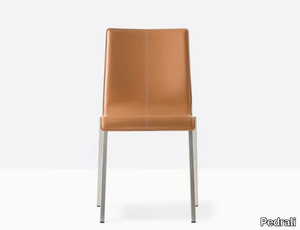 KUADRA 1291 - Tanned leather chair _ Pedrali