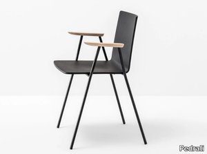 OSAKA METAL 5712 - Steel and wood chair with armrests _ Pedrali