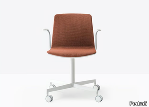 NOA 728 - Upholstered chair with 4-spoke base with armrests _ Pedrali