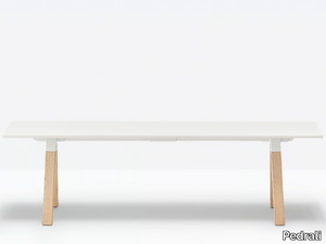 ARKI-BENCH ARKBW - Modular bench with solid laminate seat and oak legs _ Pedrali