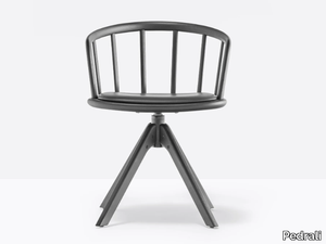 NYM 2846 - Swivel trestle-based ash chair with armrests _ Pedrali