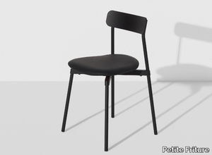 FROMME - Stackable chair with leather seat _ Petite Friture