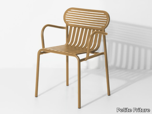 WEEK-END - Stackable powder coated aluminium chair with armrests _ Petite Friture