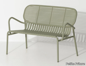 WEEK-END - Powder coated aluminium garden bench with armrests _ Petite Friture