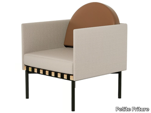 GRID - Fabric and leather armchair with armrests _ Petite Friture