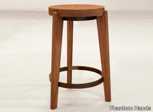 COUNTER STOOL - Low teak stool with footrest _ Phantom Hands