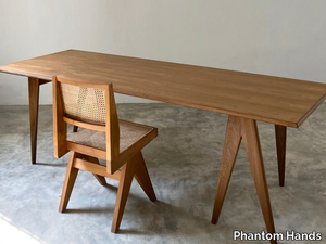 X + L 06 TRESTLE - Rectangular teak table _ Phantom Hands