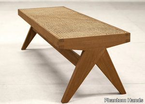 TEAK & CANE BENCH - Natural cane bench _ Phantom Hands