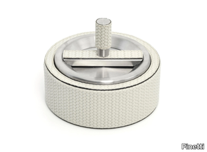 GIRO - Stainless steel and leather ashtray _ Pinetti