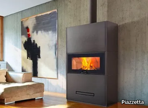 E124 - Wood-burning steel stove for air heating _ Piazzetta