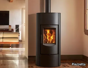 E530 T STEEL - Wood-burning wall-mounted steel stove for air heating _ Piazzetta