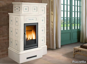 ORTISEI - Wood-burning faïence stove for air heating _ Piazzetta