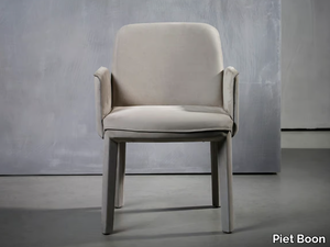 MINNE - Upholstered fabric chair with armrests _ Piet Boon