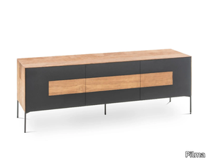 NEW ZEN - Low steel and wood TV cabinet _ Pilma