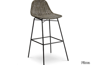 AVARI - Rattan stool with back _ Pilma