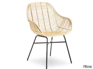 BALIOUT - Rattan chair with armrests _ Pilma