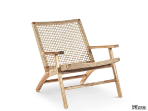 DANOUT - Teak and rattan garden armchair _ Pilma