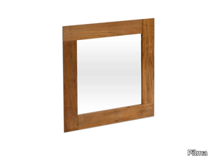 SQUARE - Square teak mirror _ Pilma