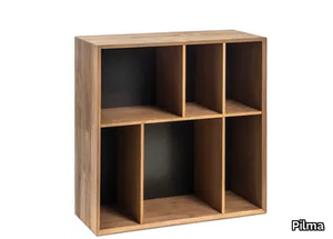 ANGLE - Open freestanding teak bookcase _ Pilma