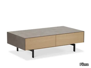 XENA - Rectangular low coffee table with storage space _ Pilma