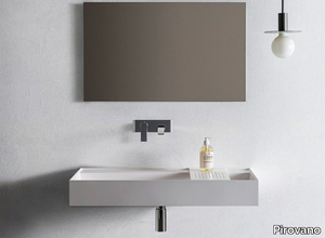 ELEMENT 101 - Single rectangular washbasin with mirror and lamp _ Pirovano