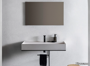 ELEMENT 103 - Rectangular single composite material washbasin with towel rail _ Pirovano