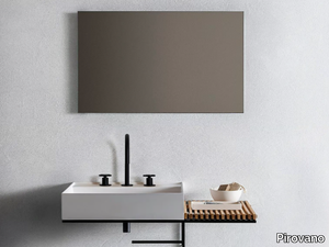 ELEMENT 106 - Rectangular single wall-mounted composite material washbasin _ Pirovano