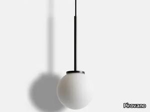 GIOVE - LED satin glass and metal pendant lamp _ Pirovano