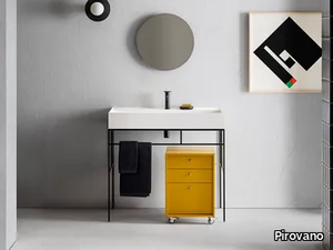 ELEMENT 121 - Bathroom composition with washbasin console, mirror and chest of drawers _ Pirovano