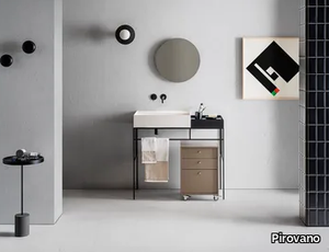 ELEMENT 120 - Bathroom composition with washbasin console, mirror and chest of drawers _ Pirovano