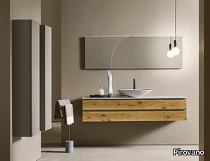 MIDI 102 - Bathroom composition with wall-mounted washbasin, towel rail and mirror _ Pirovano