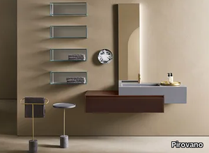 MIDI 104 - Wall-mounted single vanity unit with integrated washbasin _ Pirovano