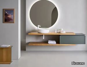 SQUARE 105 - Bathroom composition with countertop washbasin and mirror _ Pirovano