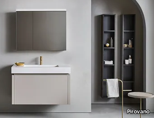 SQUARE 104 - Bathroom composition with vanity unit and open columns _ Pirovano