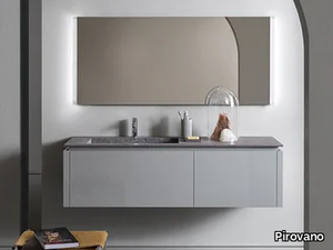 SQUARE 102 - Bathroom composition with vanity unit and mirror _ Pirovano