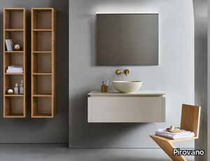 SQUARE 103 - Bathroom composition with vanity unit and open columns _ Pirovano