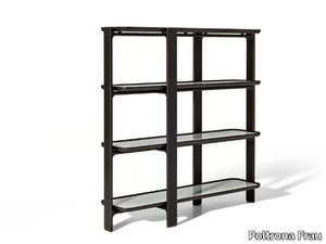 DUO - Wood and glass bookcase _ Poltrona Frau